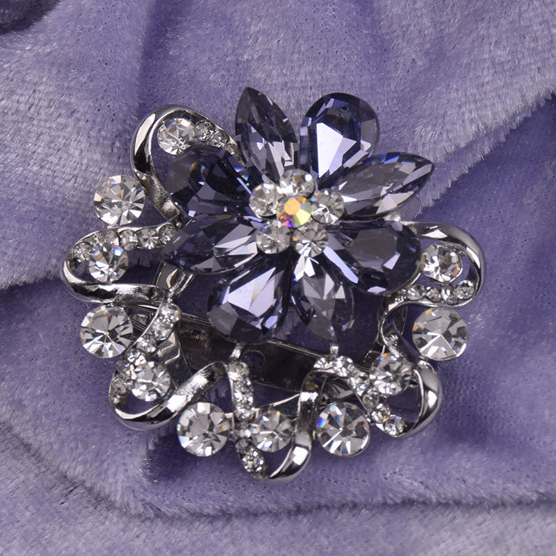 Top grade joker corsage purple plated rhinestone thumbnail