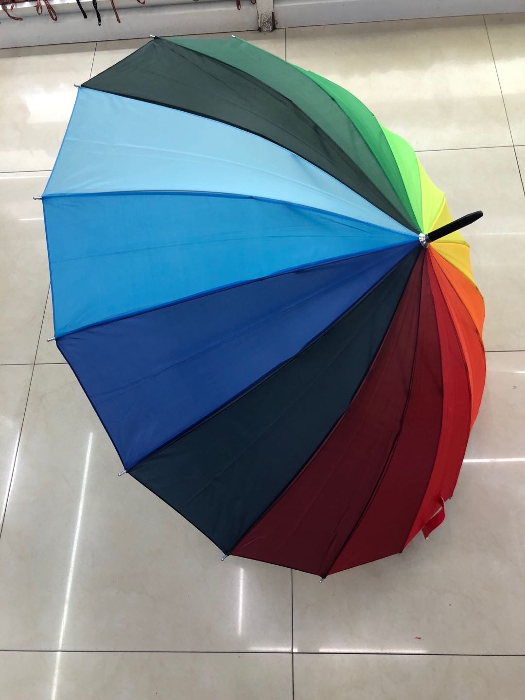 16K16 Color Rainbow Umbrella Long Handle Umbrella Clear Umbrella Shade Rain Uv Protection