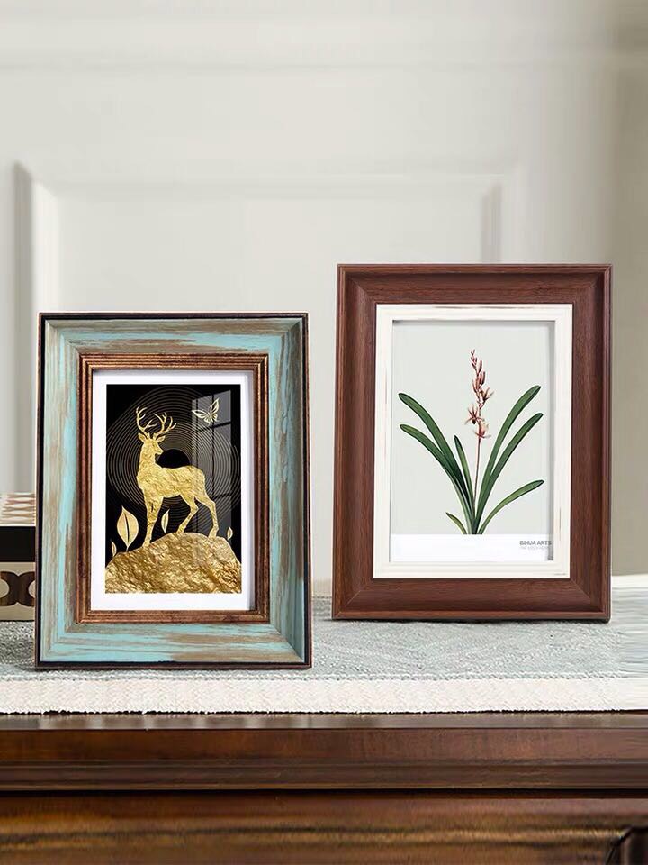 摆台相框北欧式挂墙儿童画框做旧相架照片框