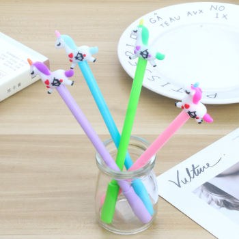 Japanese and Korean girl heart cartoon unicorn signature pen Student writing neutral pen office pen test pen black