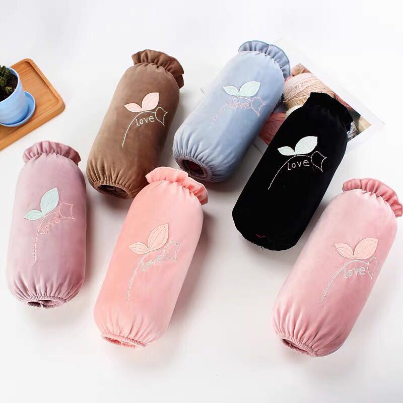 秋冬款可爱女护袖学生套袖长款成人工作袖套卡通韩版袖头