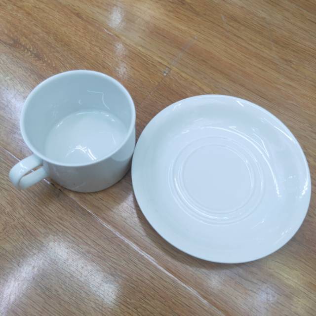 厂家直销陶瓷白色光面套杯创意咖啡杯陶瓷杯产品图