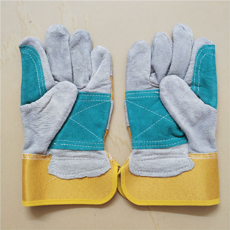 10.5寸电焊焊工手套牛二层皮全掌电焊焊工手套