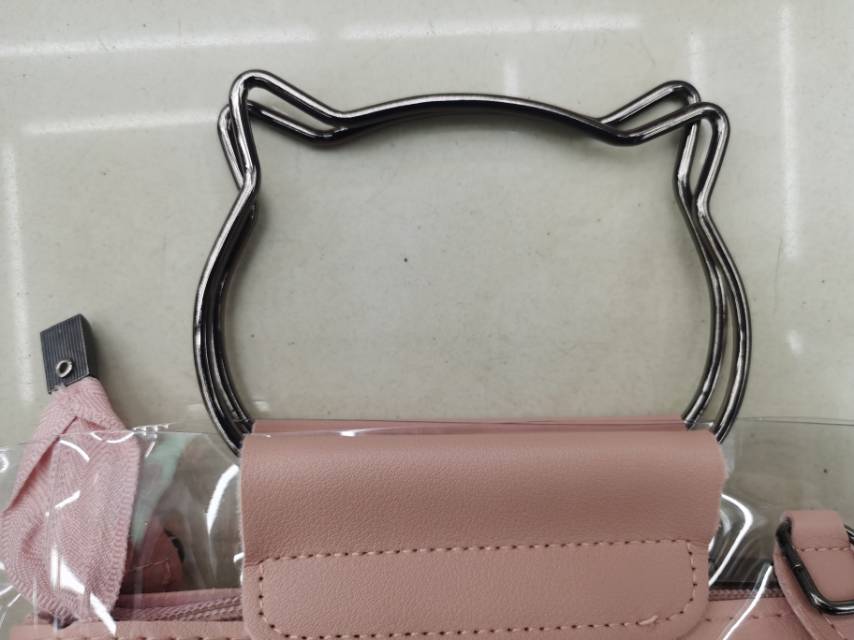 粉色pu双层个性女士手提包产品图