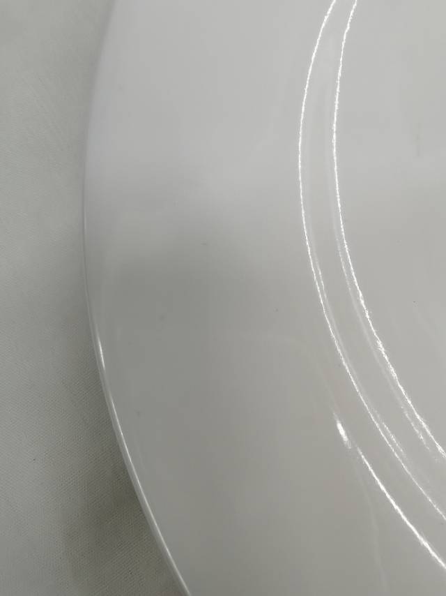 High-Grade Melamine Imitation Porcelain White Round Dish Plastic Disc Platter Fast Food Cover Rice Plate Buffet Plate Specification drawing