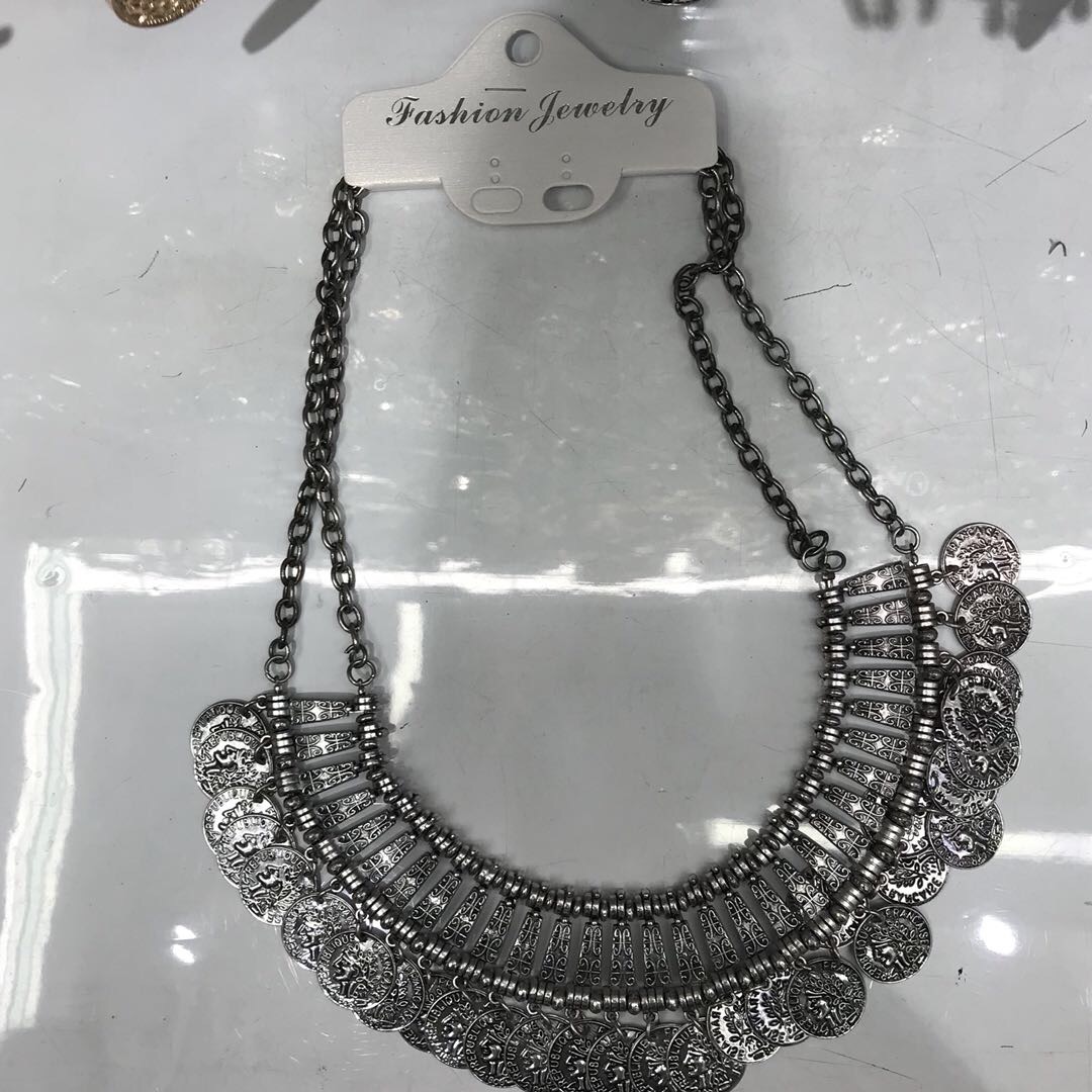 厂家直销合金古银项链仿古银饰项链挂链