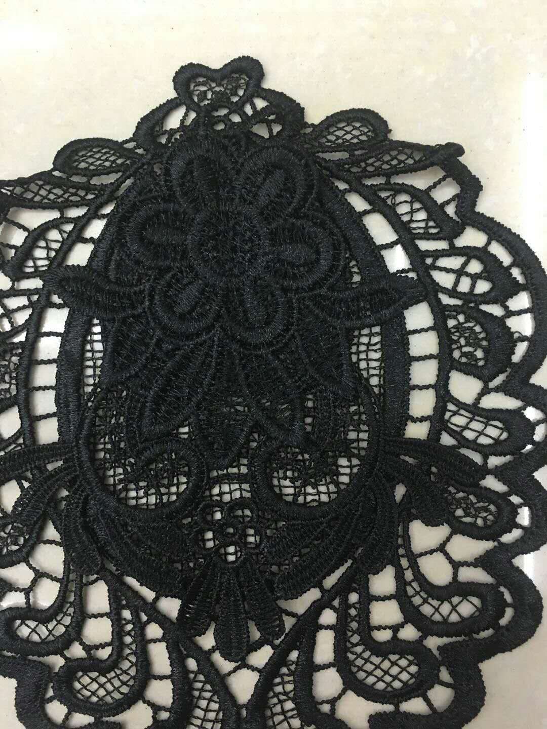 Guangdong lace, embroidered lace, polyester lace, water-soluble lace, clothing collar flowers details Picture