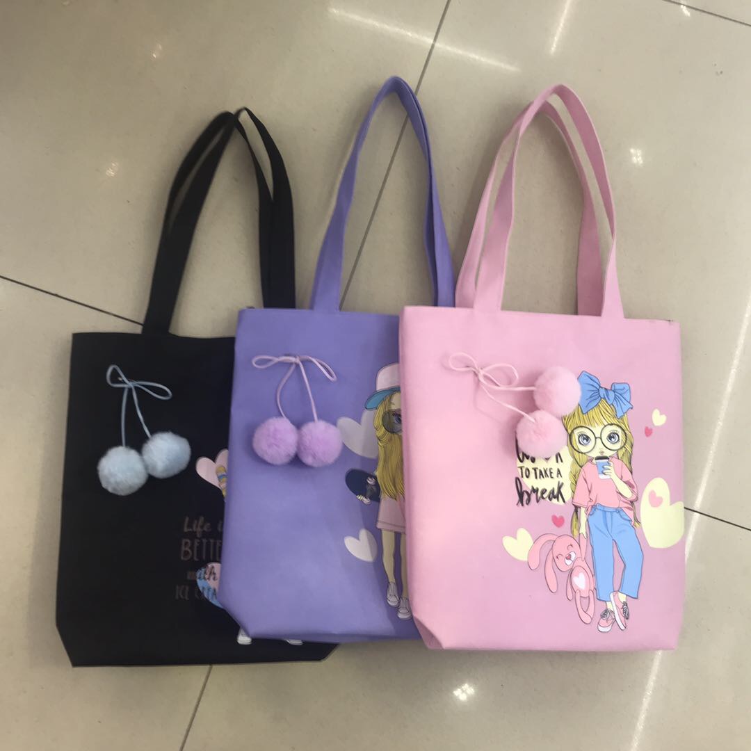 卡通书袋美术包 中小学生防水帆布补课包手提袋补习袋潮产品图