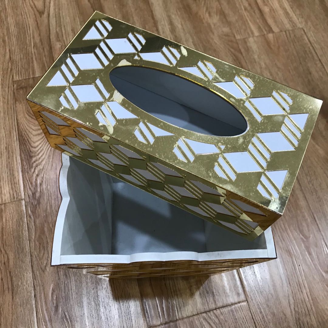High-end gold-plated household tissue boxes, trash cans and other household items in European and American style Specification image