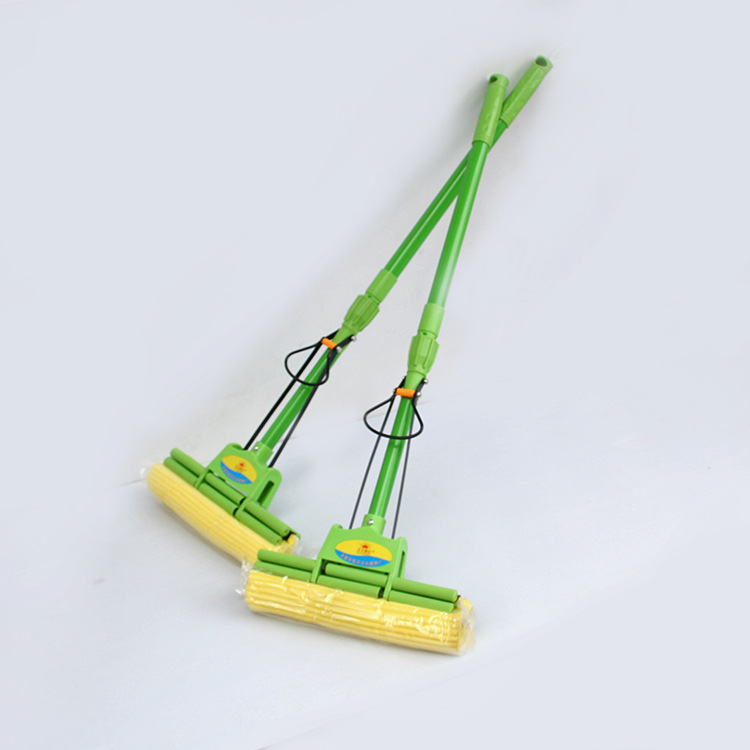Sponge Mop Household Hand Wash Absorbent Rubber And Cotton Telescopic Folding Floor Dry And Wet Size Mop