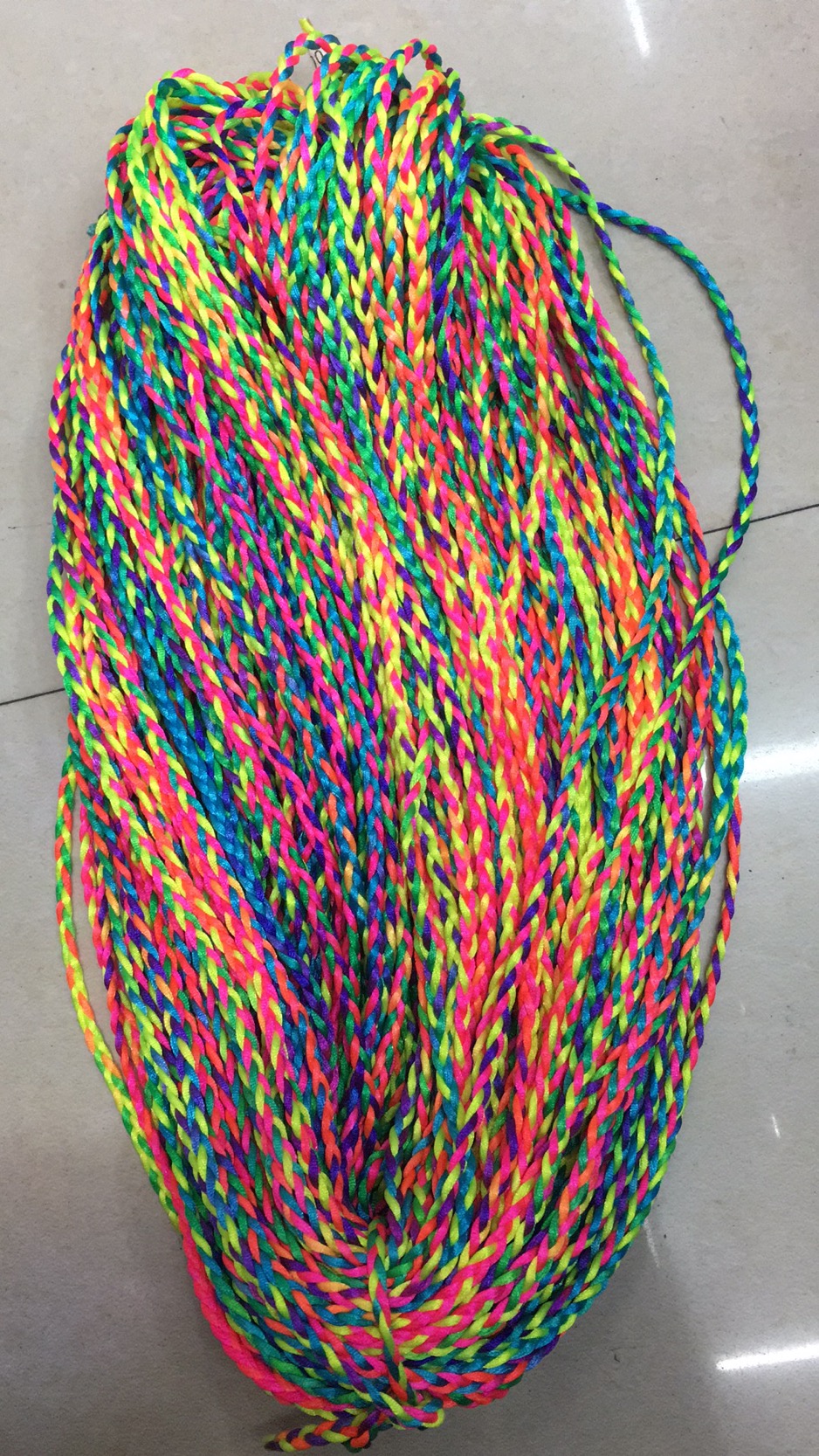 5号韩国线锦纶材料3股合七彩辫