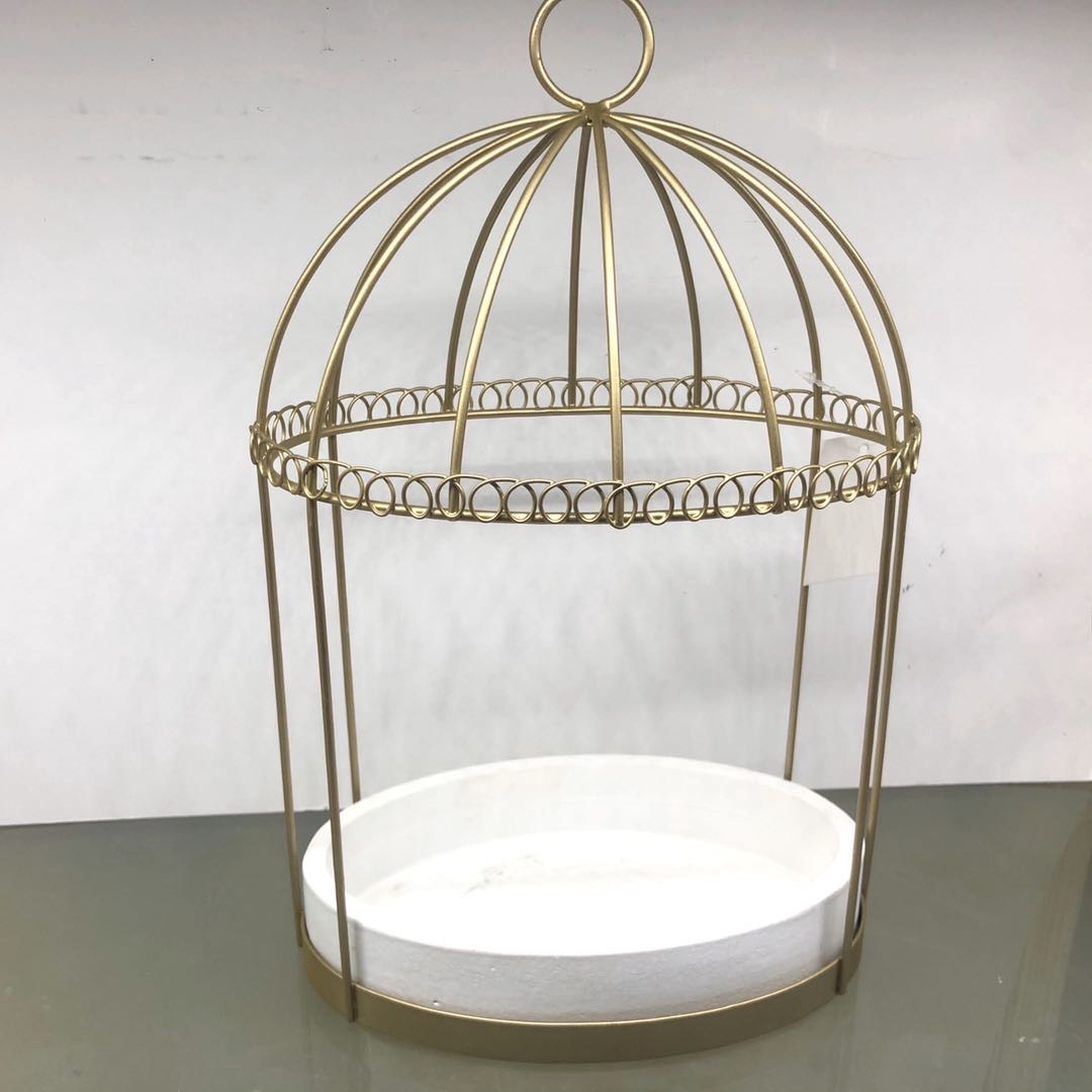 鸟笼金属摆件美式简约古典软装饰品样板间书房客厅门装饰品