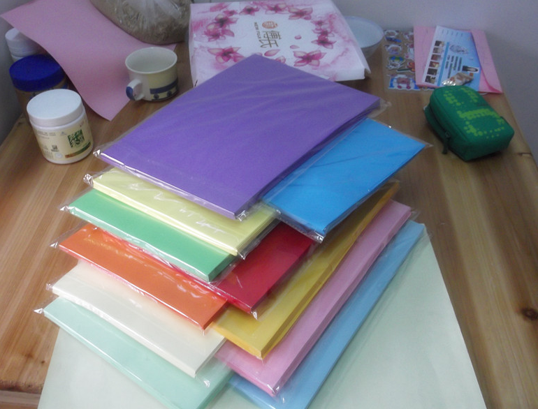 彩色复印纸a480g100张彩色a4纸工艺用纸厂家直销