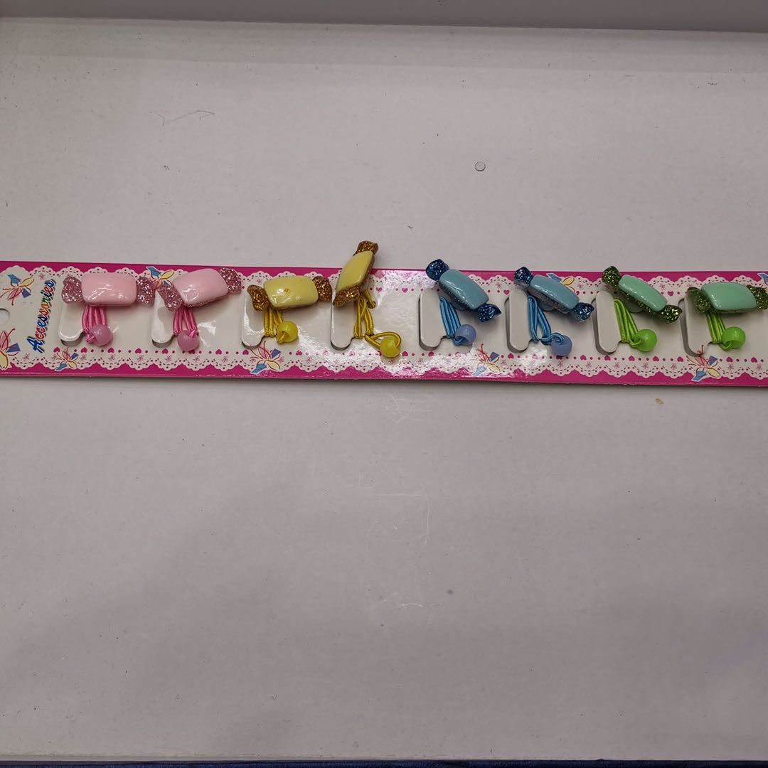 树脂皮筋可爱糖果款儿童皮筋100pc厂家直销