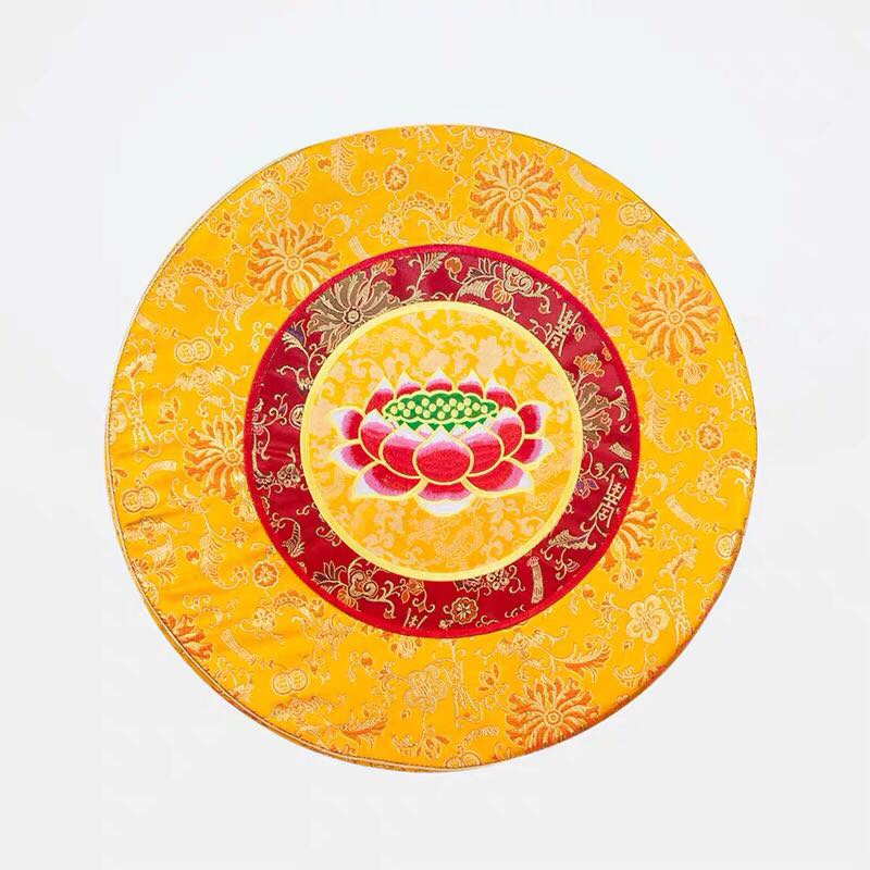 Mat for worshiping Buddha kneel mat household thickened round nine lotus satin futon cushion for meditation buddhist hall supplies thumbnail