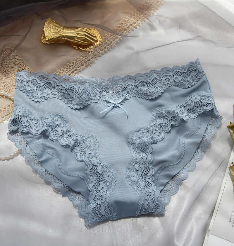 Women's sexy lace-trimmed underwear, seamless pure cotton crotch antibacterial triangle pants Specification image