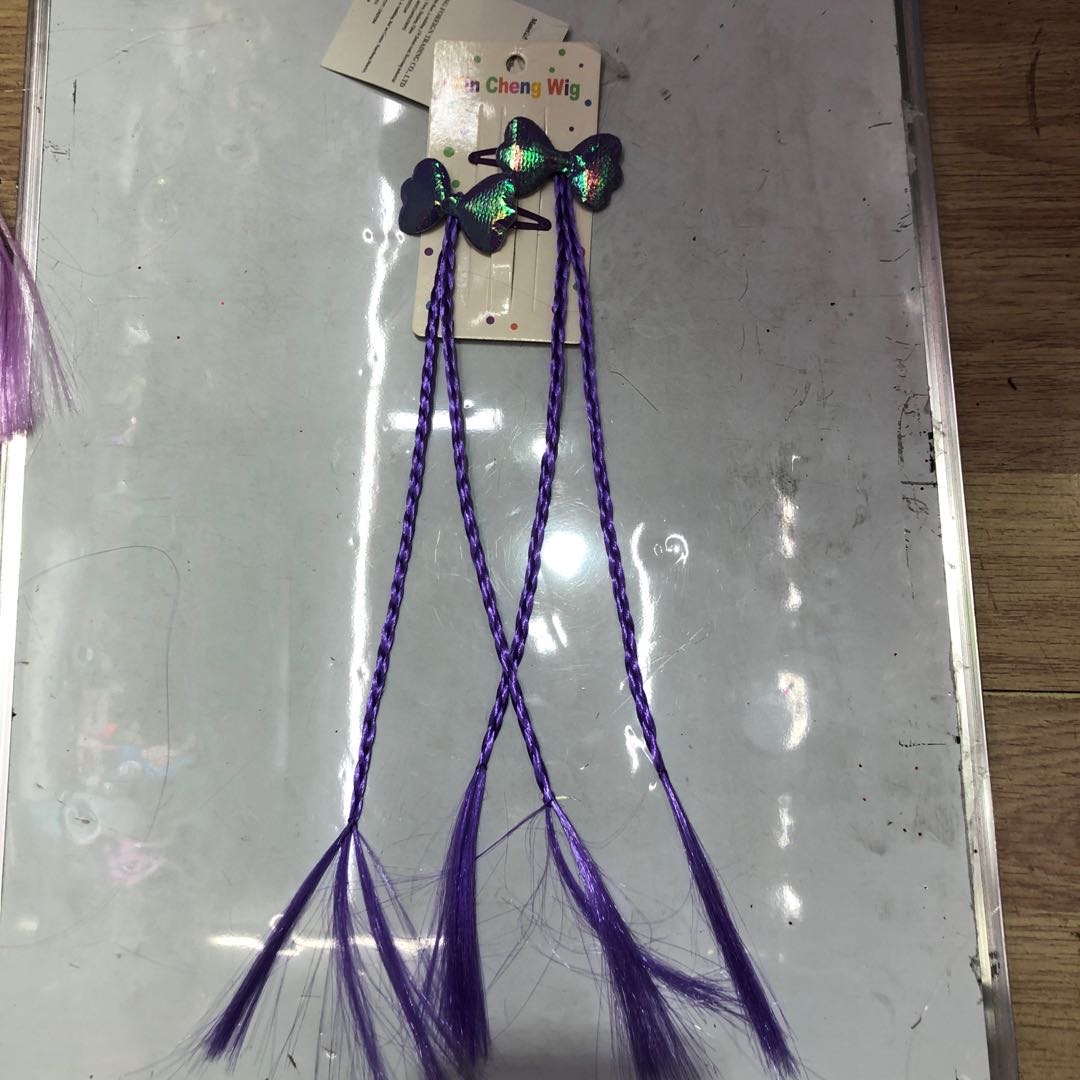 Can be wholesale purple three - strand braid wig hairpin children hairpin hairpin cute