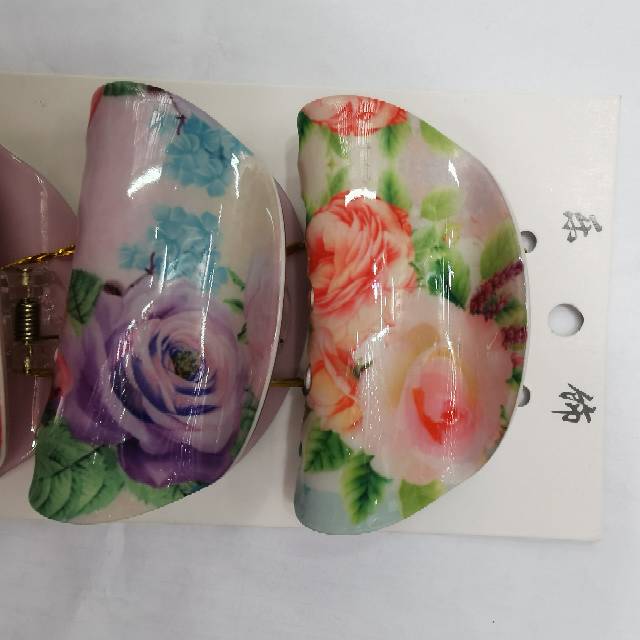新品彩色碎花复古塑料抓夹发夹头饰发饰小清新风格