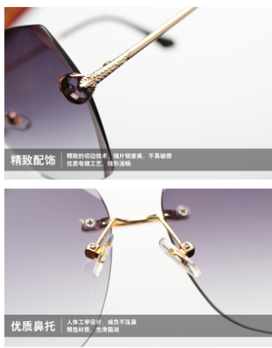 新品时尚墨镜大框多边形框太阳镜偏光镜韩版网红潮人高档彩色PC女士款4619细节图