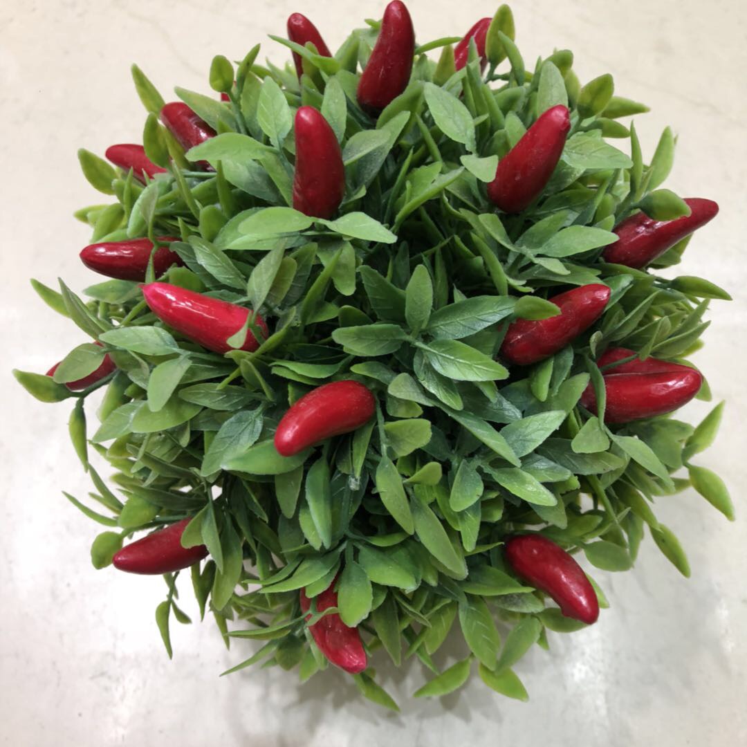 Home artificial flower set, green plant bonsai, small chili plant decoration, living room dining table, wine cabinet decorative items details Picture