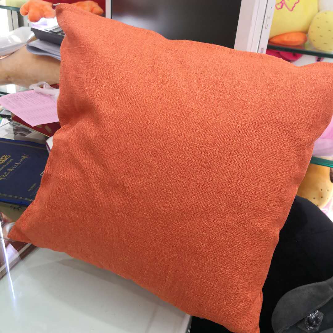 正方形纯色靠垫沙发抱枕棉麻家用沙发卧室装饰产品图