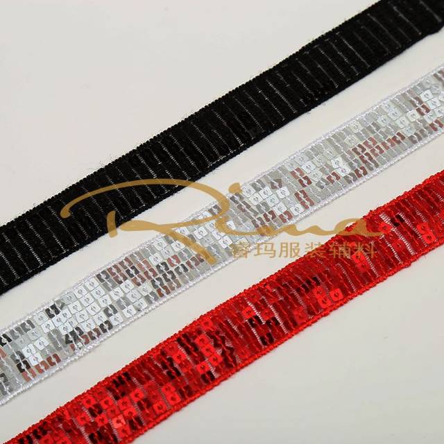 5 rows, 9 rows, 11 rows of sequined lace beaded lace decorative ribbons