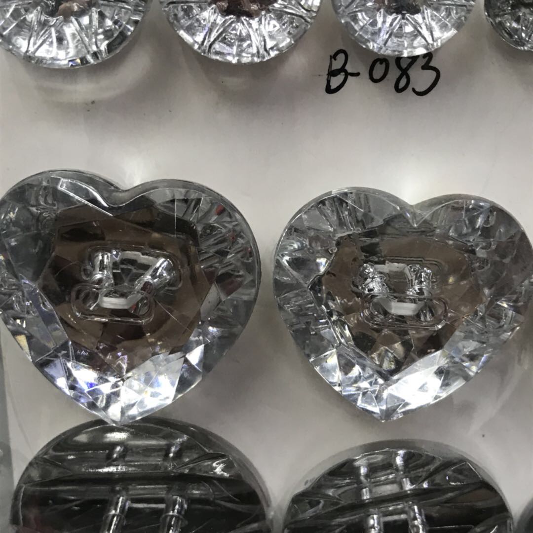 Transparent Acrylic Love Three-Dimensional Decoration Button Dress