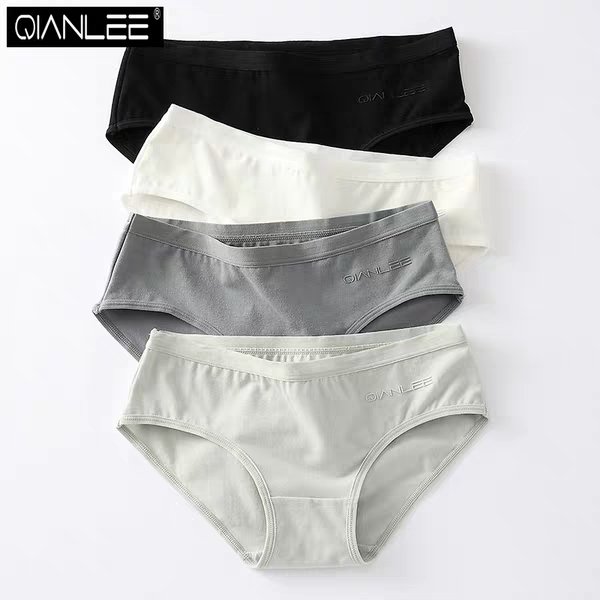 Japanese-style cute girl antibacterial triangle pants, women's mid-waist large size sexy student underwear, women's pure cotton