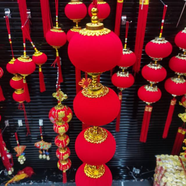 10# Red Lantern Foam ball Velvet lantern with gilded tassels, new style factory wholesale and direct sales details Picture