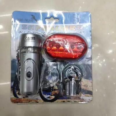 Bicycle Led Strong Headlight Red Warning Mark Tail Handlebar Bell Assembly Custom