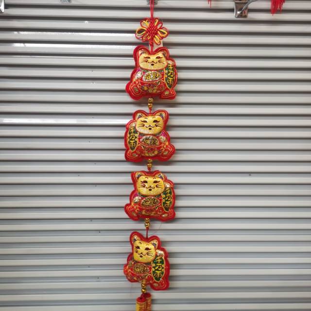 Chinese knot pendants for living room decoration, "Fu" character for festive joy, ZC cat string hanging, tassel Spring Festival ornaments