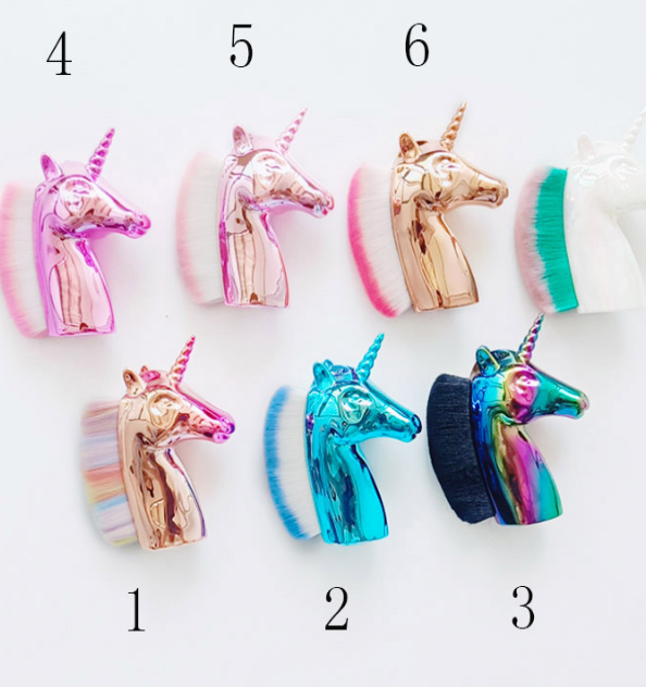 独角兽大号腮红刷七彩马粉底刷bb霜修容工具美甲散粉刷粉尘刷产品图