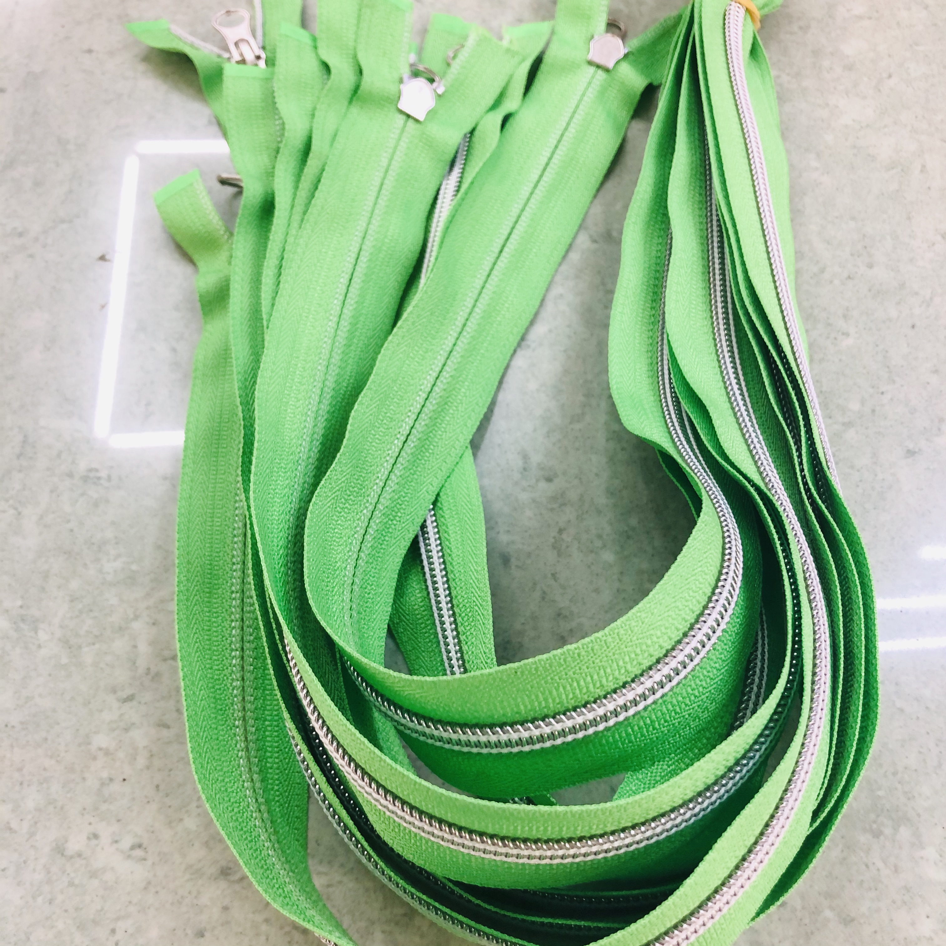 Close-up of 57 nylon zipper mechanism showing smooth glide and robust teeth alignment