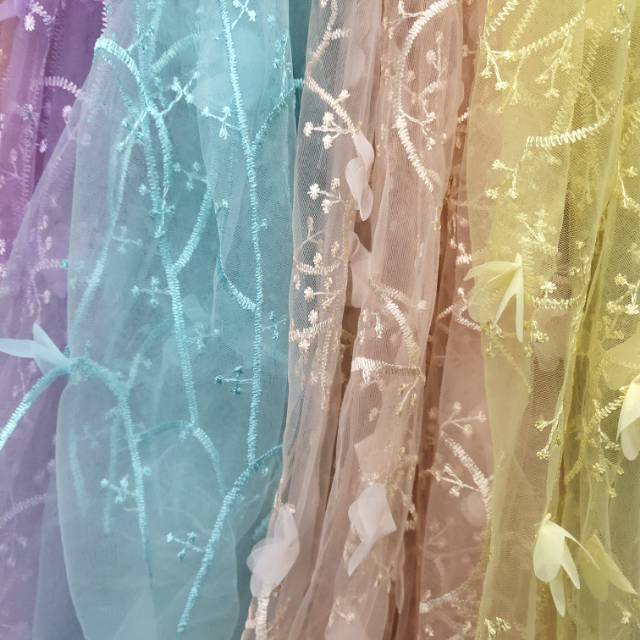 Mesh embroidery fabric for clothing, headwear and accessories