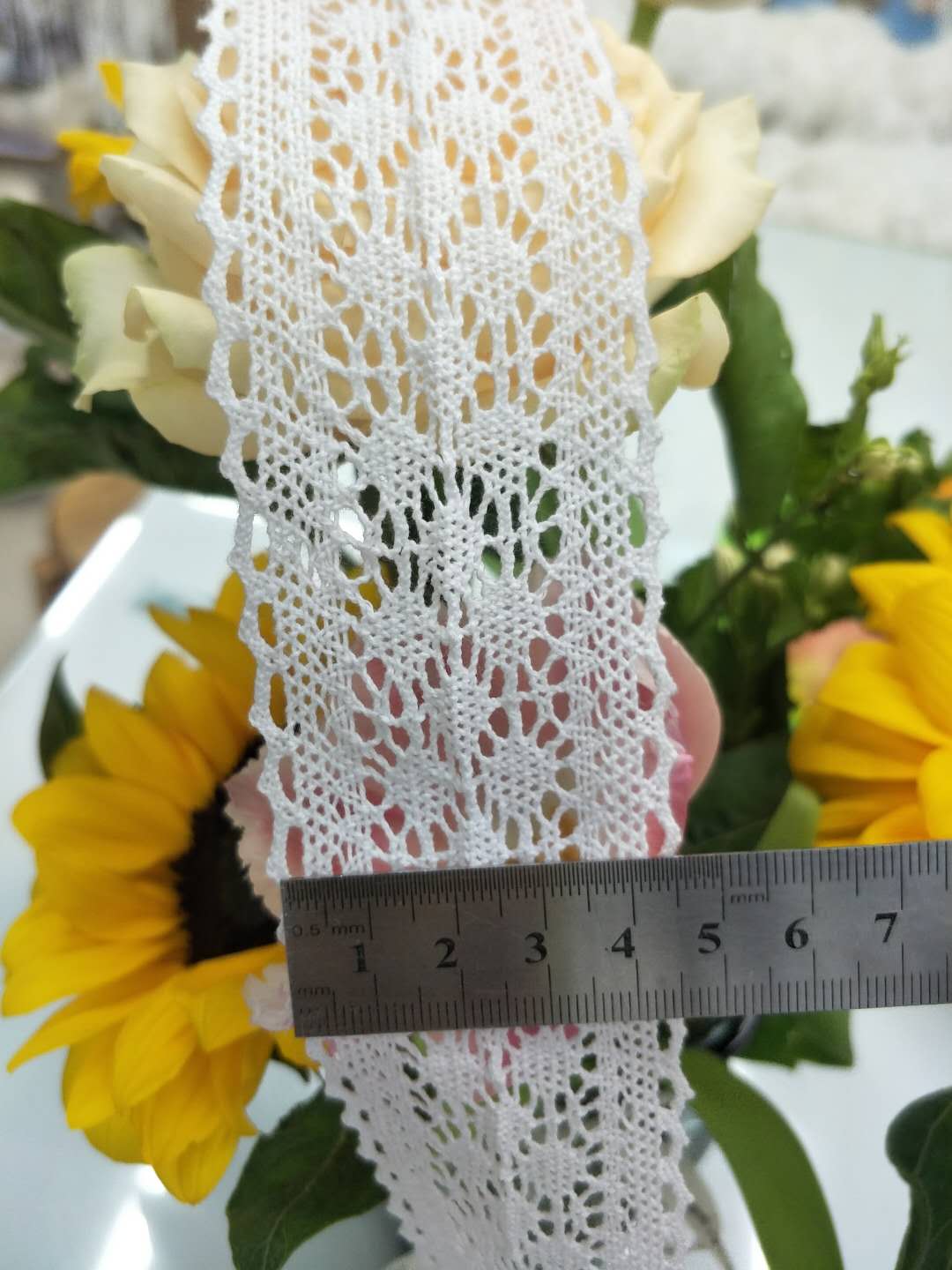 Cotton edge yiwu lace factory direct sales in stock 仳 send cotton edge cotton thread lace Specification image