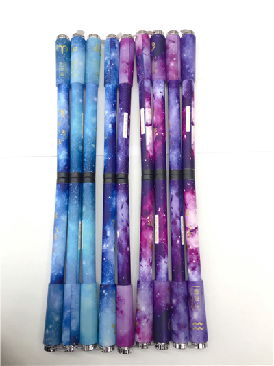 厂家直销十二星座带灯转转中性笔