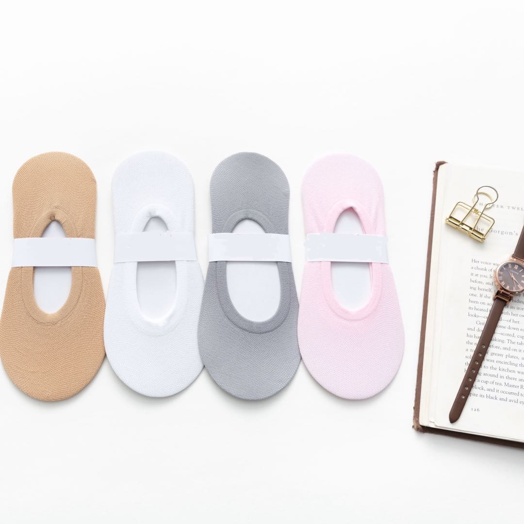 Spring and summer silicone solid-color women's invisible socks, candy-colored light-mouth boat socks, Japanese-style cotton socks, anti-slip women's socks wholesale 3
