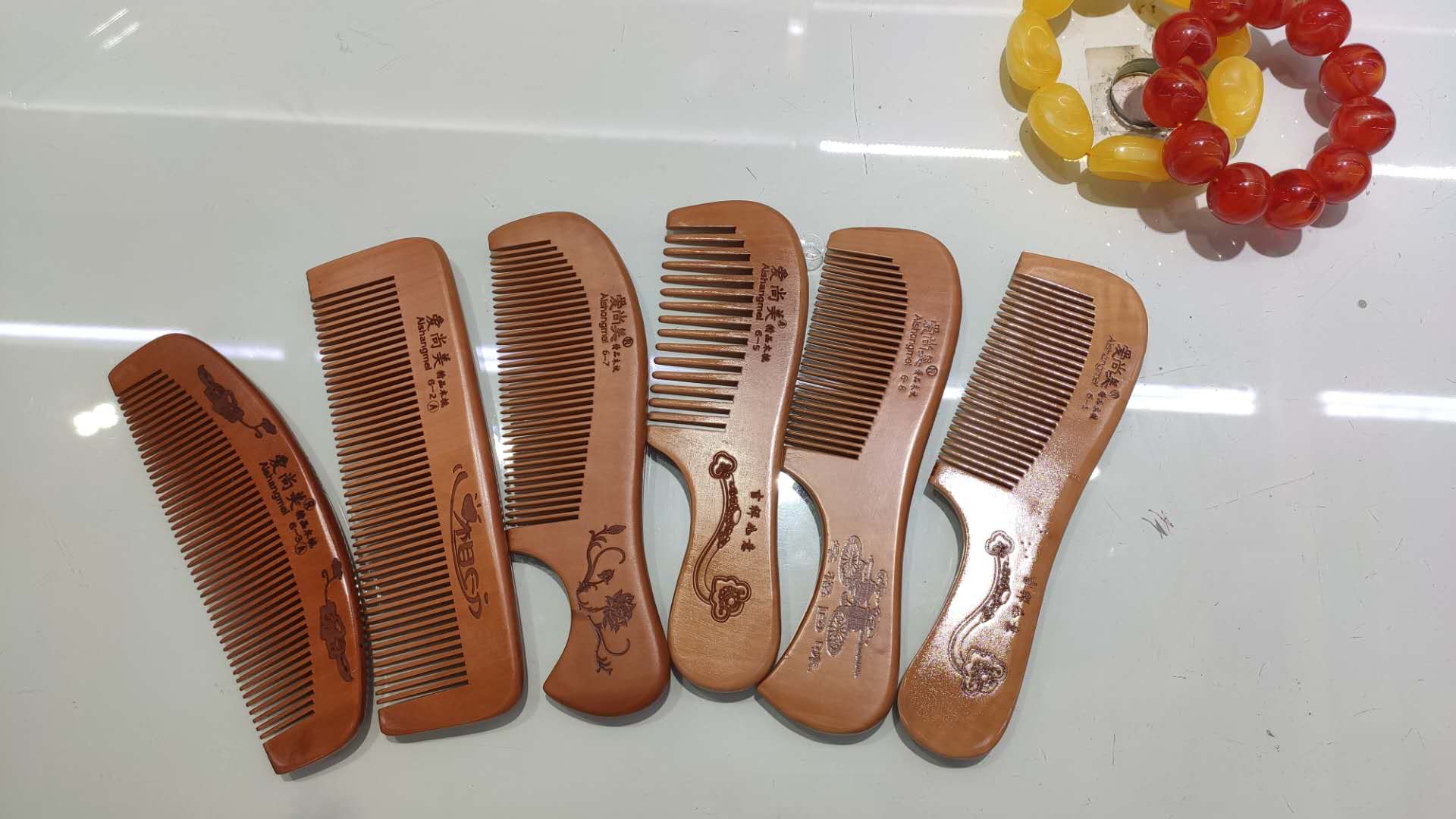 Ai Shang Mei Wood Comb Auspicious Ruyi Wood Comb Exquisite Carved Wood Comb Specification drawing