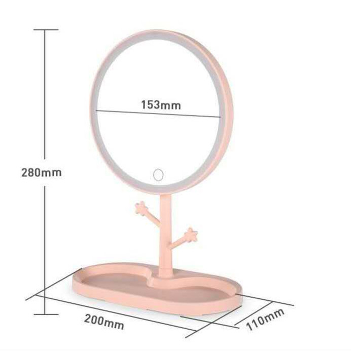 led化妆镜带灯梳妆台镜子网红美妆镜学生宿舍桌面台式女生补光镜