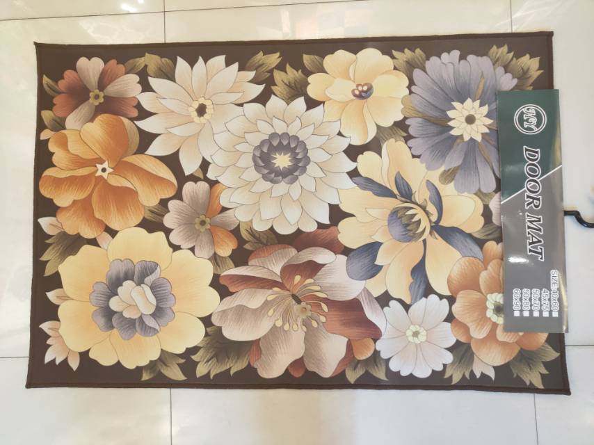 Chinese style flower design home bathroom mat thumbnail