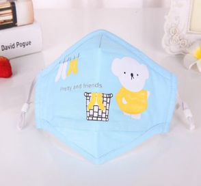 Blue Animal Bear Disposable Spuncloth Cartoon With Breathing Valve Folding Dust And Anti-Smog Pm2.5