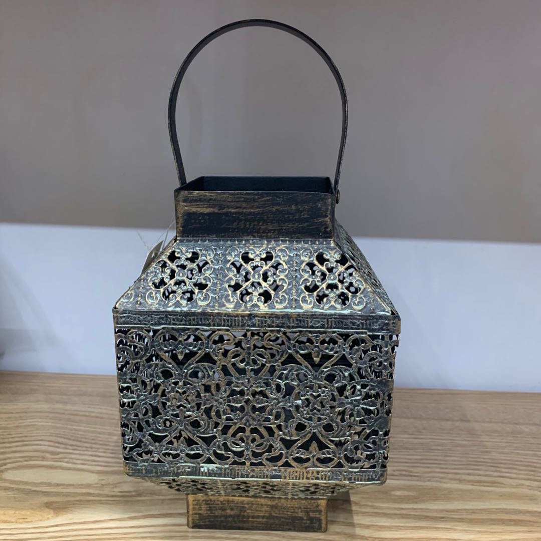 金属镂空装饰蜡烛台香薰蜡烛手把烛台图