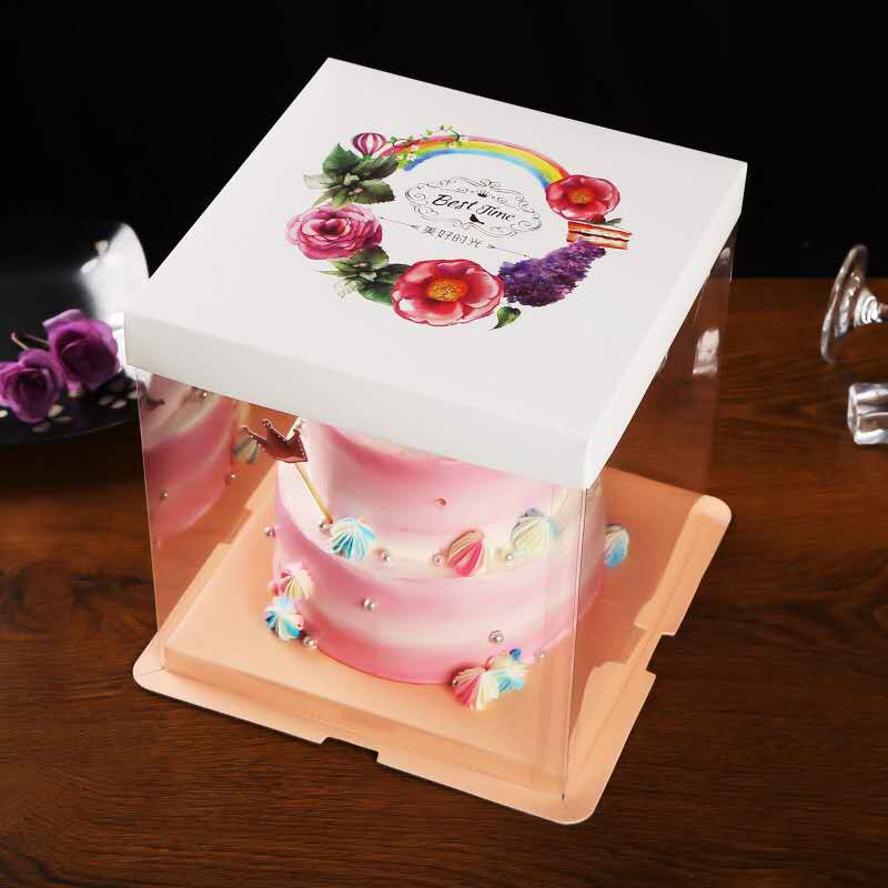 透明蛋糕盒盒子包装盒单层高层加高层细节图