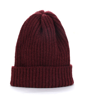 Wine Red Dark Advanced Grey Custom Embroidered Logo Warm Woolen Hat