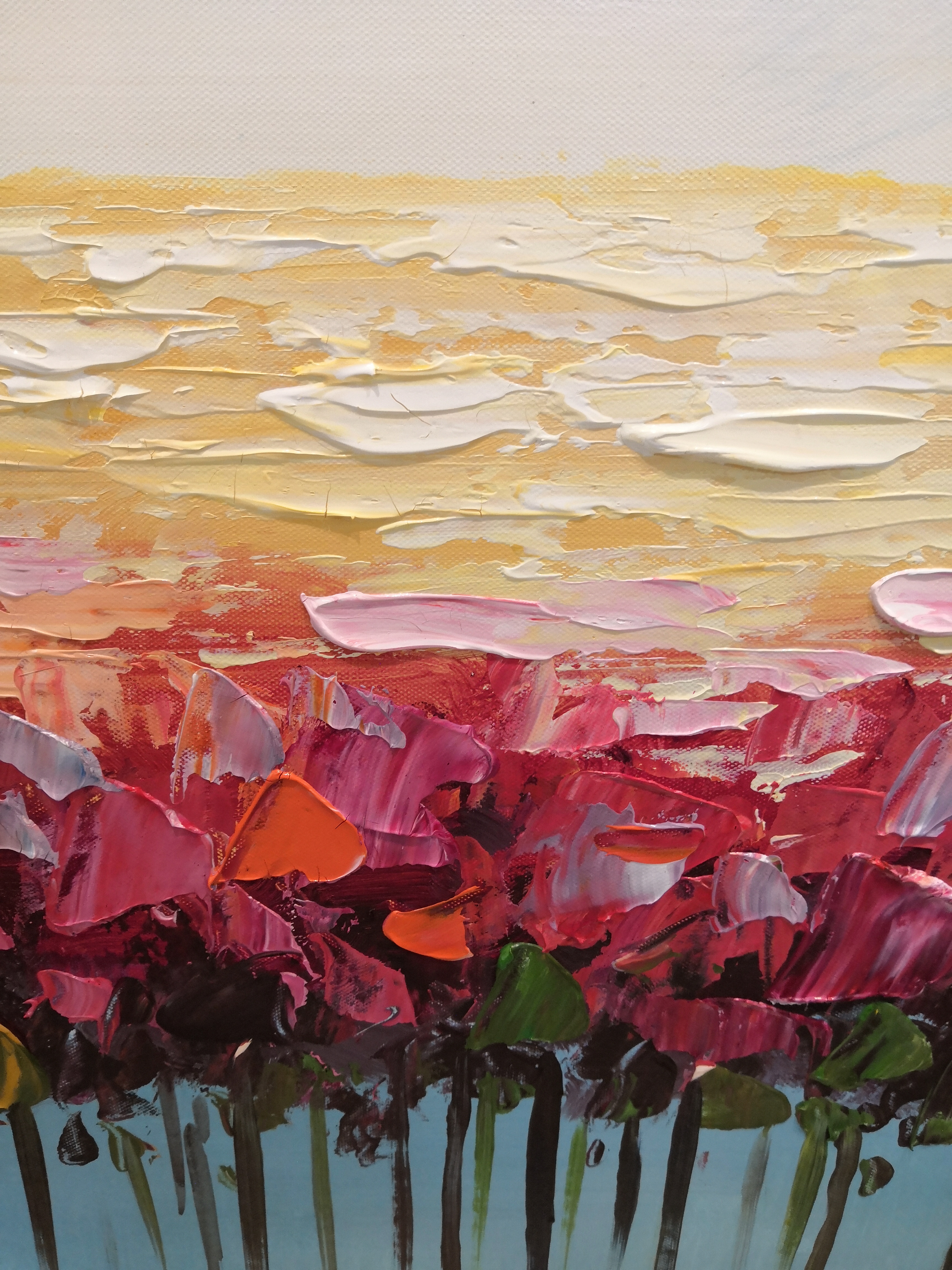 Flower Sea Painting Oil Painting Modern Abstract Painting Large Porch Landscape Decorative Painting Simple American Living Room Hanging Painting details Picture
