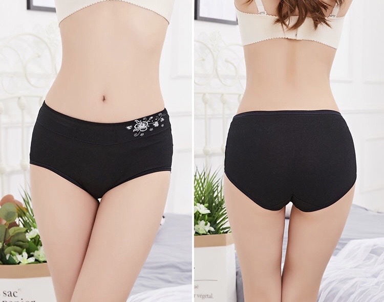 High Quality Underwear 95% Cotton Mid-Waist Lift Hip Plus Size Women's Belly Shrink Solid Color Sexy Triangle Shorts Specification drawing