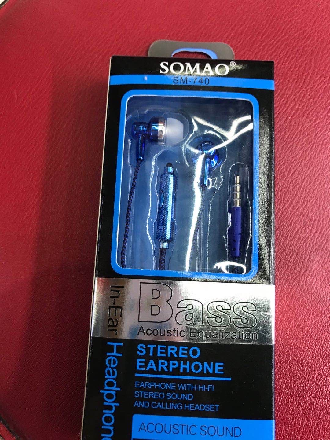 Music Wired headphone in-ear headset Universal bass earplug subwoofer with microphone black thumbnail