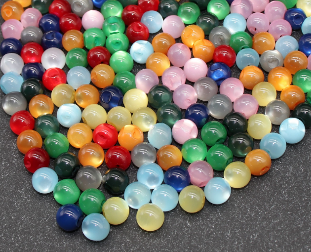 Cheongsam Resin Imitation Jade Button Tang Hanfu Cheongsam Dark Eye Button Off-Hole Pearl Light Can Be Dyed Round Bead Button details Picture