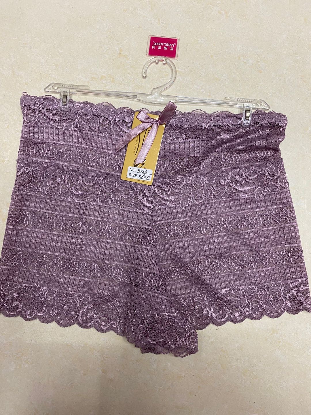 New Light Temptation Fashion Soft Breathable Women Low Waist Lace Purple full figure