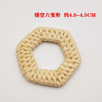 Korea restoring ancient ways grass rattan makes up earring geometrical ring temperament individual character ear nail rattan makes up fittings